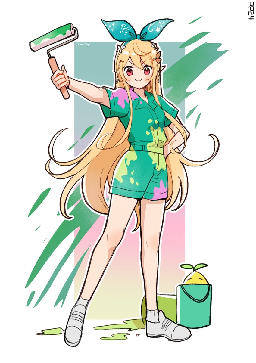 pomu rainpuff and pomudachi (nijisanji and 1 more) drawn by hakamii
