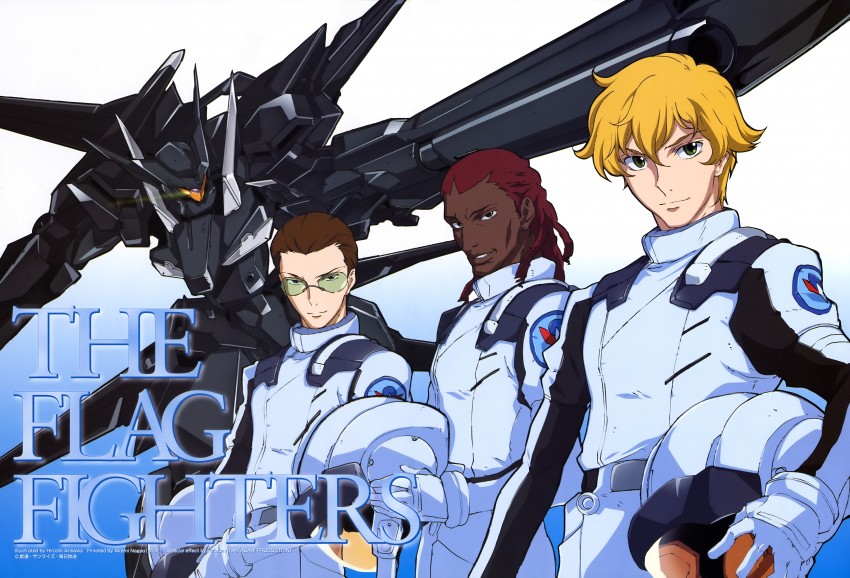 graham aker, flag custom, union flag, howard mason, and daryl dodge (gundam and 1 more) drawn by arisawa_hiroshi