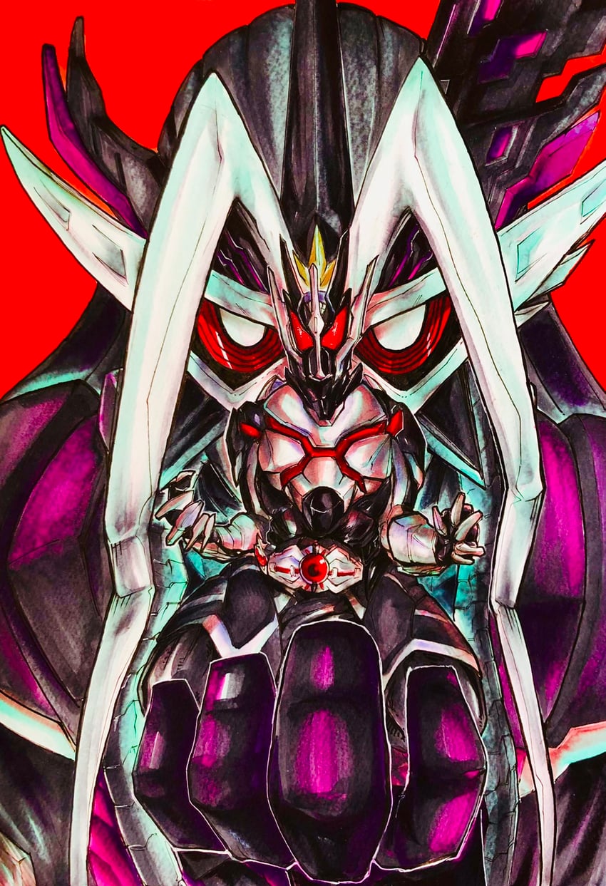 kamen rider genm, kamen rider thouser, kamen rider genm musou gamer, and kamen rider thousand ark (kamen rider and 3 more) drawn by rat0116ebi