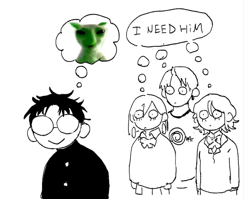 ayase momo, takakura ken, shiratori aira, and enjoji jin (dandadan) drawn by jujubamp4