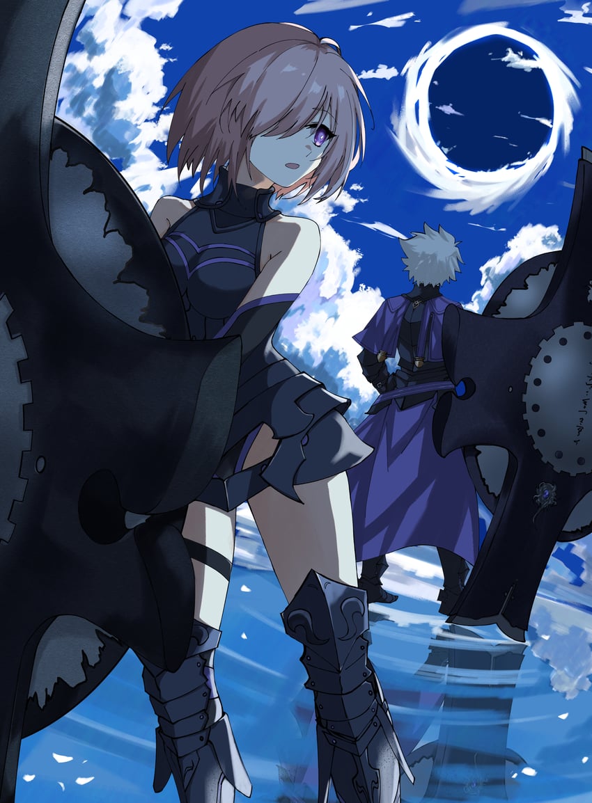mash kyrielight and galahad (fate and 1 more) drawn by lanpohantong