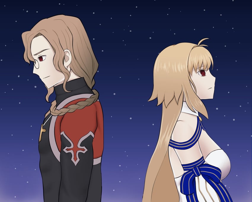 arcueid brunestud, archetype earth, michael roa valdamjong, and tarantella (fate and 2 more) drawn by yasune_tea