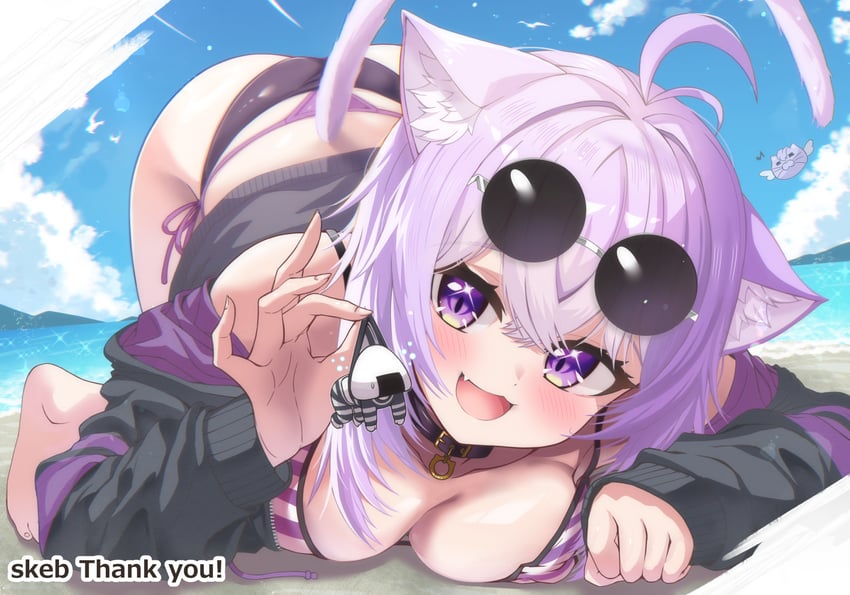 nekomata okayu and onigirya (hololive) drawn by mato_(mato_77777)