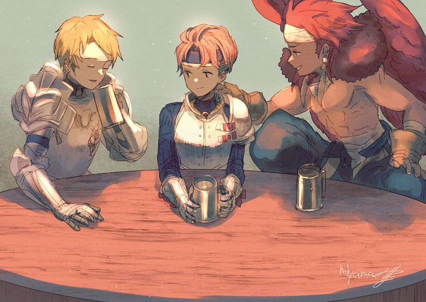 denim powell, canopus wolph, and mildain walhorn (tactics ogre) drawn by miyama_(lacrima01)