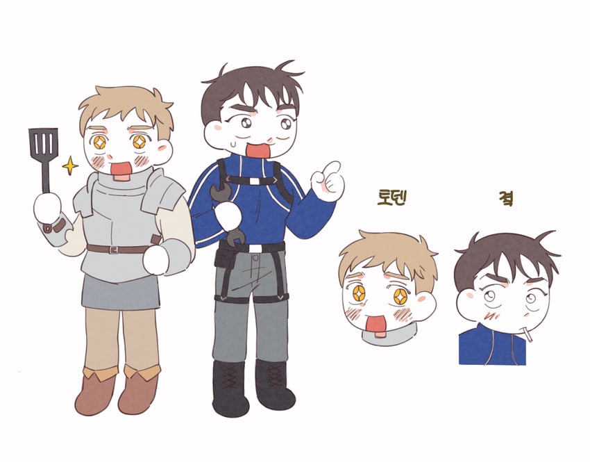 laios touden and jihyeok seo (dungeon meshi and 1 more) drawn by gof2ull
