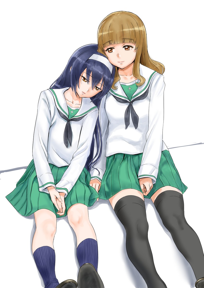 takebe saori and reizei mako (girls und panzer) drawn by kuppipi_ramutarou