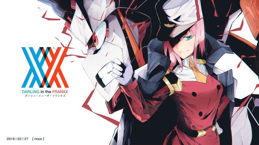 zero two and strelizia (darling in the franxx) drawn by riooo1