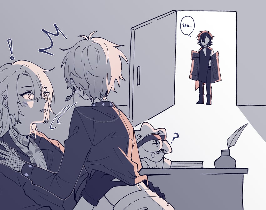 ike eveland, luca kaneshiro, yugo asuma, and augustus (nijisanji and 1 more) drawn by ki_sushi_taiyou