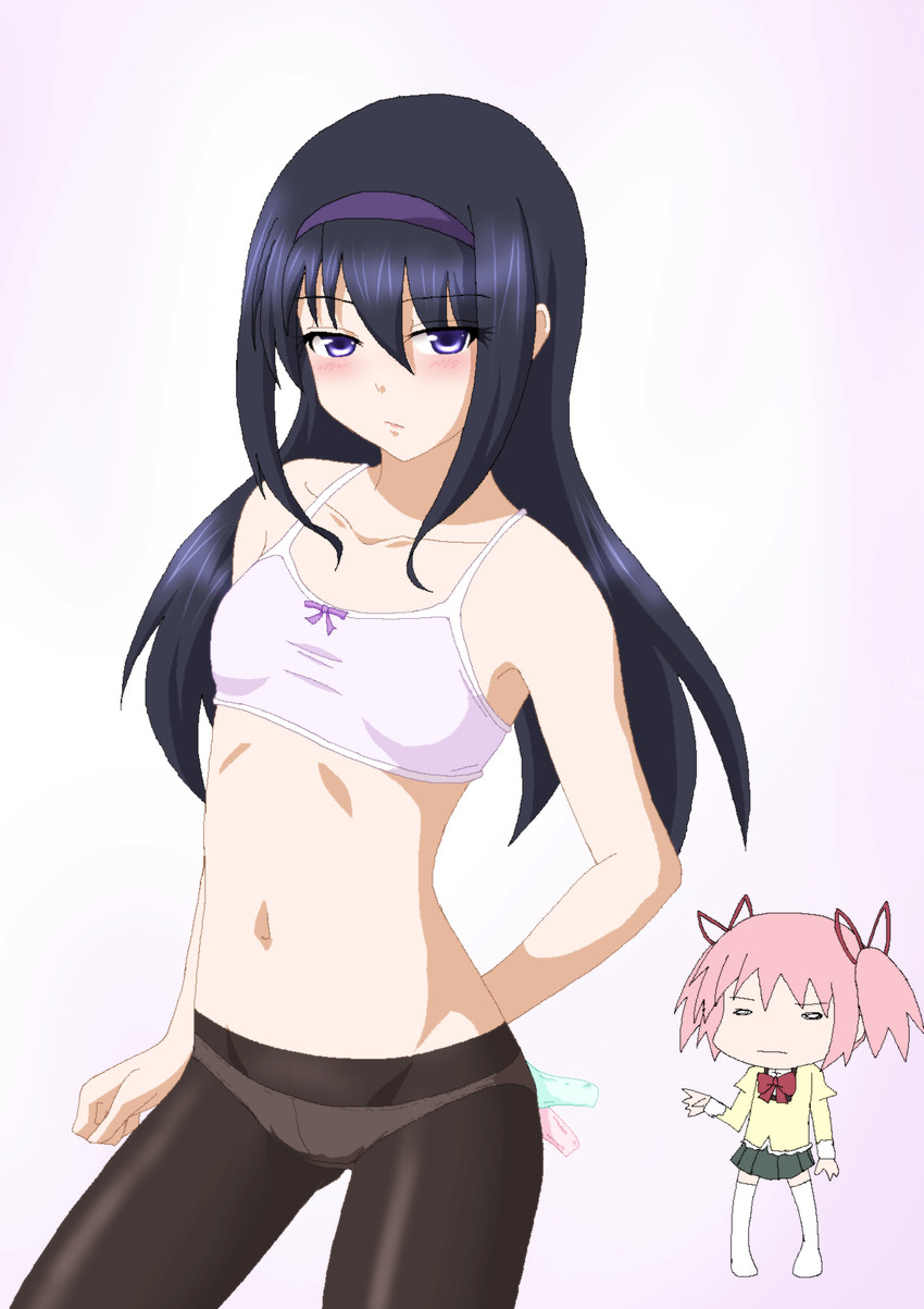 akemi homura and kaname madoka (mahou shoujo madoka magica) drawn by hayashiya_zankurou