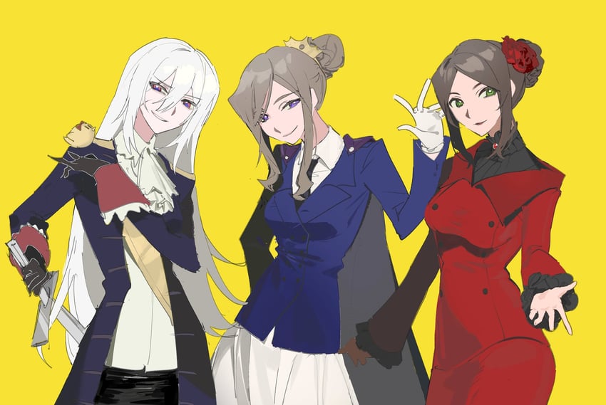 prussia, france, and spain (axis powers hetalia) drawn by kaminai404