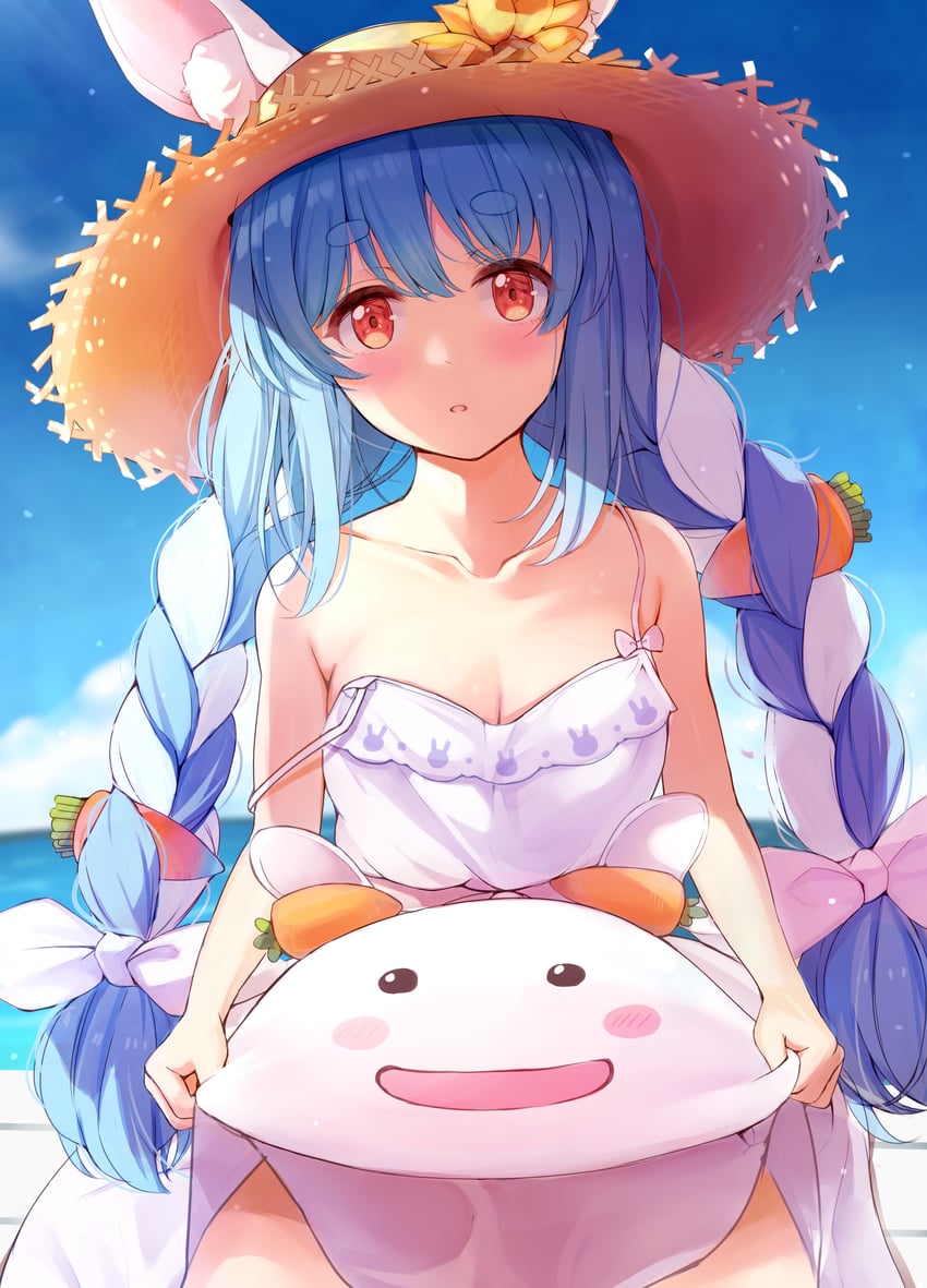 usada pekora and pekomon (hololive) drawn by nira_(vira)