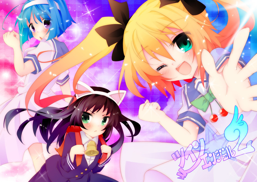 kannazuki aoi, minazuki haruka, and hazuki kurumi (twin angel and 1 more) drawn by natsuki_yuu_(amemizu)