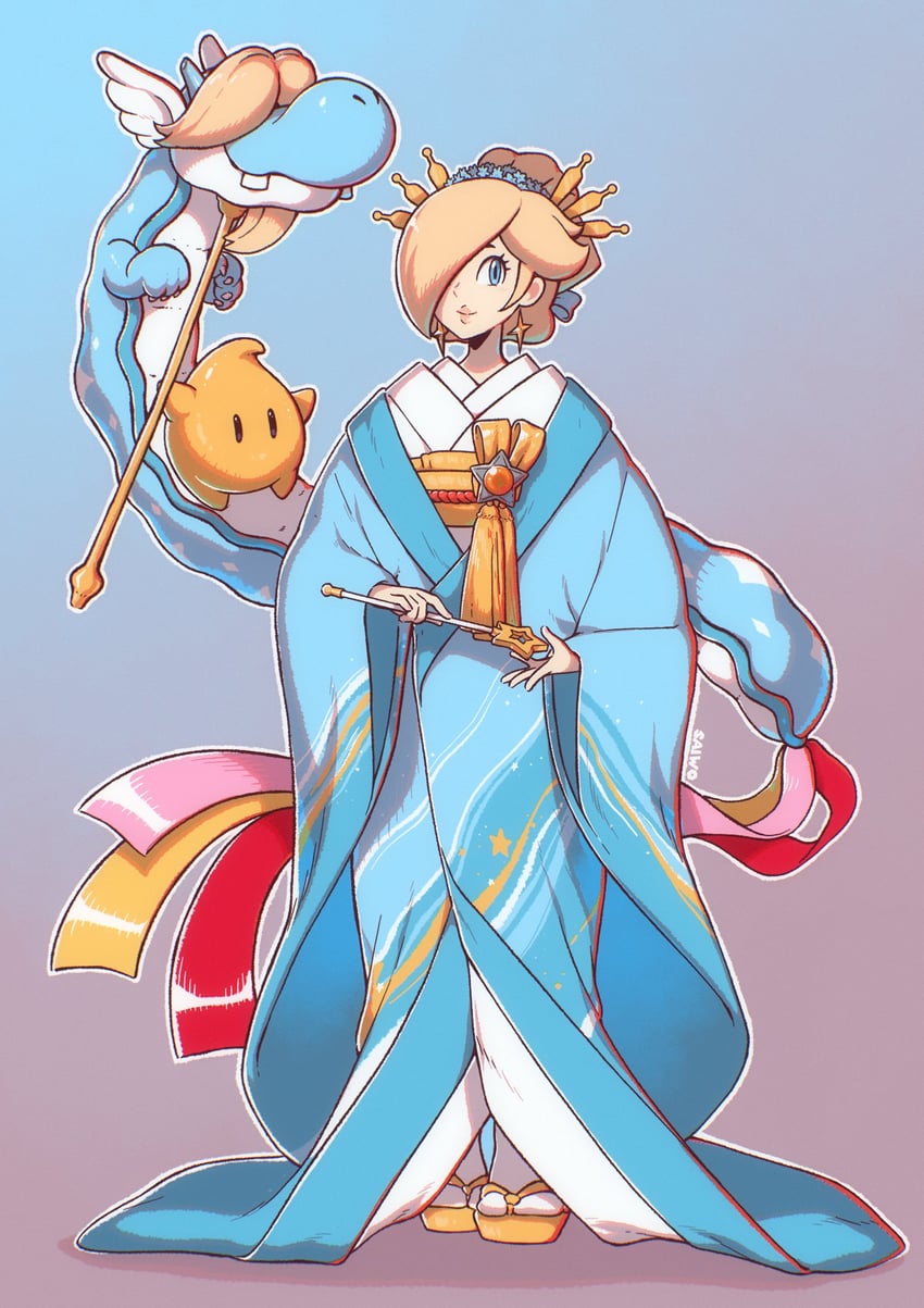rosalina, luma, and ancient dragon (mario and 1 more) drawn by saiwo_(saiwoproject)