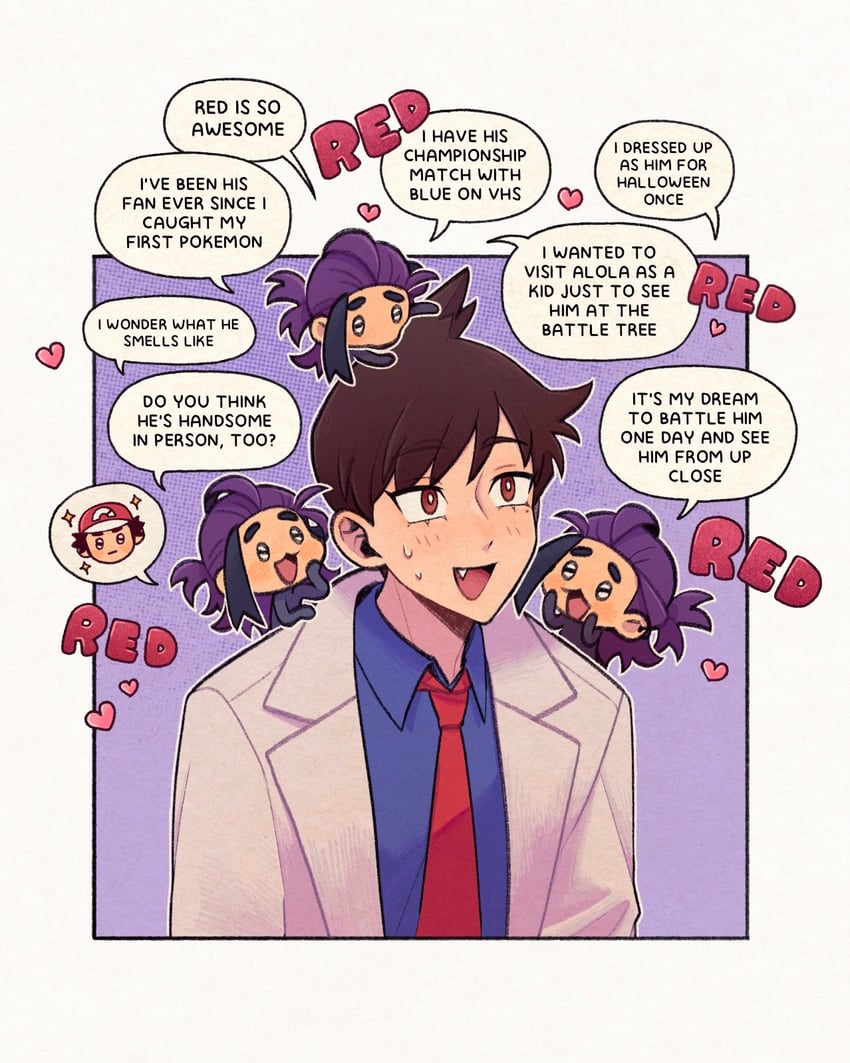 red, kieran, and florian (pokemon and 2 more) drawn by submashell