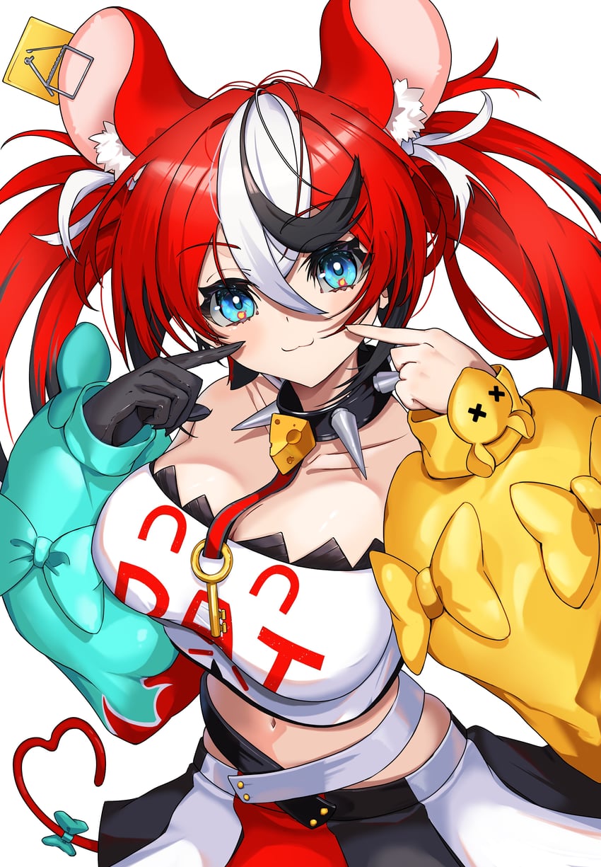 hakos baelz and mr. squeaks (hololive and 1 more) drawn by h4kuuua_0