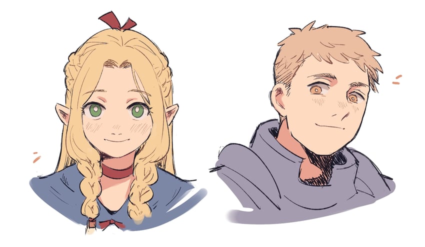 marcille donato and laios touden (dungeon meshi) drawn by tedty33