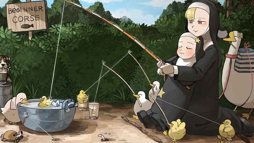 star nun and spicy nun's mother (little nuns) drawn by diva_(hyxpk)