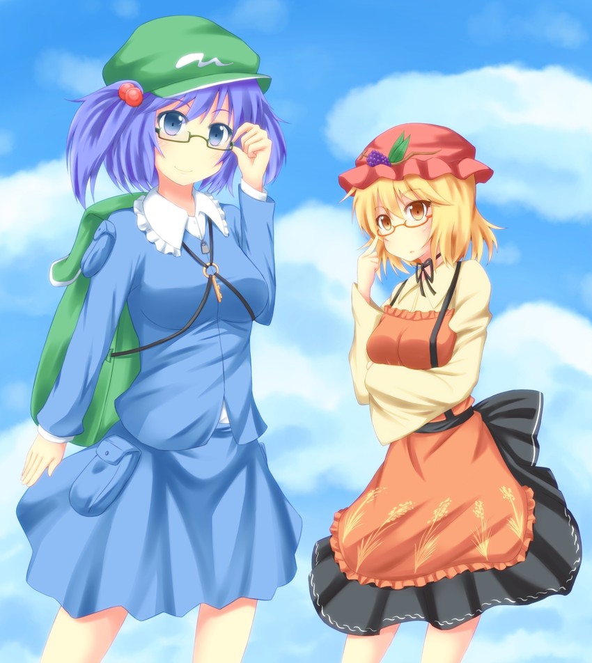 kawashiro nitori and aki minoriko (touhou) drawn by kokubun_(akikawaship)