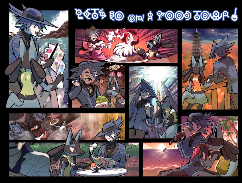 lucario, clefairy, alolan exeggutor, unown, fletchling, and 14 more (pokemon and 1 more) drawn by redlhzz