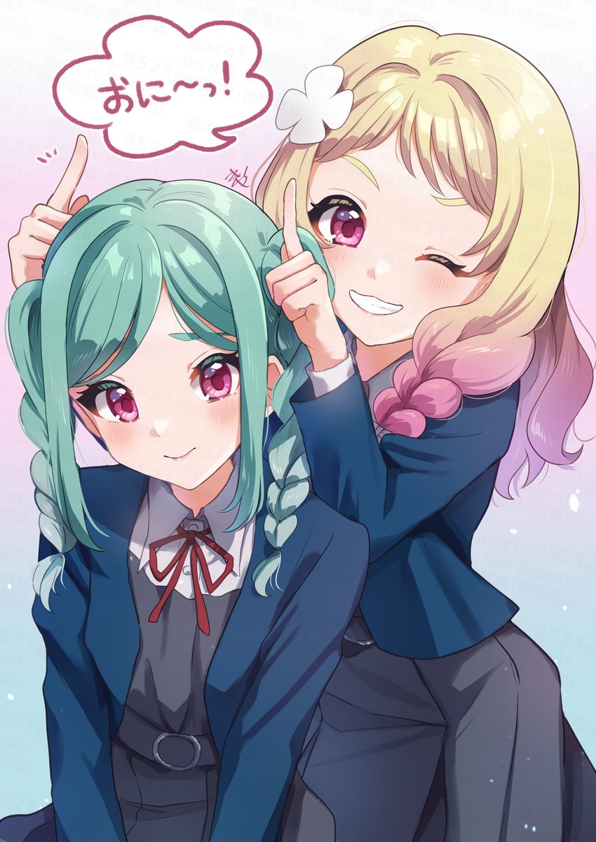 onitsuka natsumi and onitsuka tomari (love live! and 1 more) drawn by kyaku_tasu