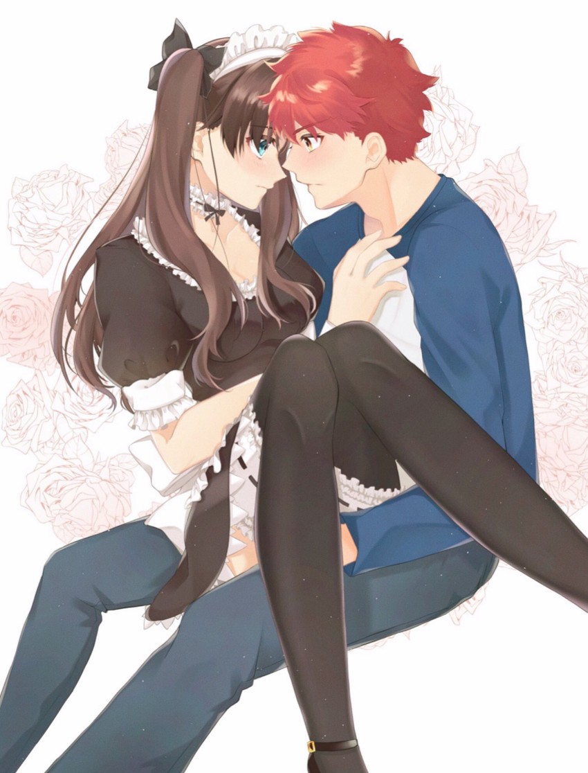 tohsaka rin and emiya shirou (fate and 1 more) drawn by toutou_(fufu0o)
