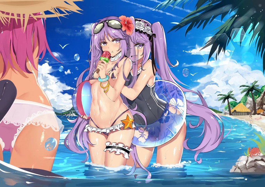elizabeth bathory, euryale, and stheno (fate and 1 more) drawn by slm