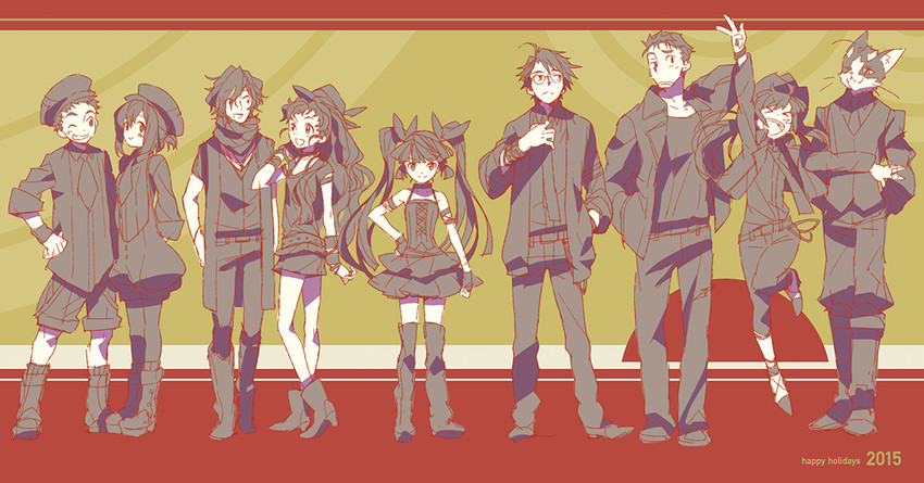 akatsuki, shiroe, isuzu, nyanta, minori, and 4 more (log horizon) drawn by hara_kazuhiro