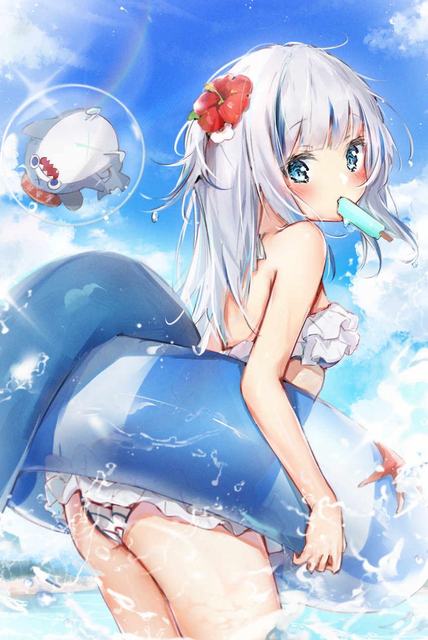 gawr gura and bloop (hololive and 1 more) drawn by seboneko
