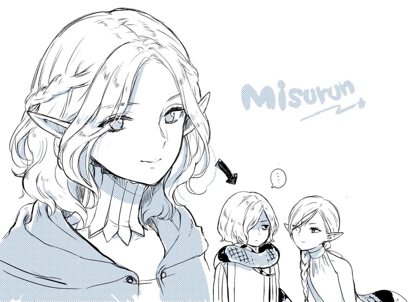 mithrun and braided ponytail lamia (dungeon meshi) drawn by sami_(3a3i3a3i)