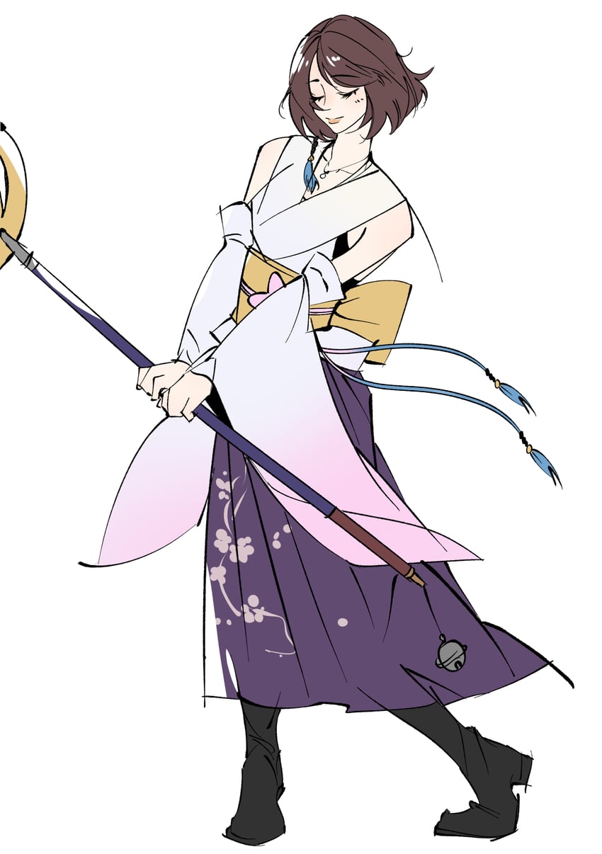 yuna (final fantasy and 1 more) drawn by mianmian741