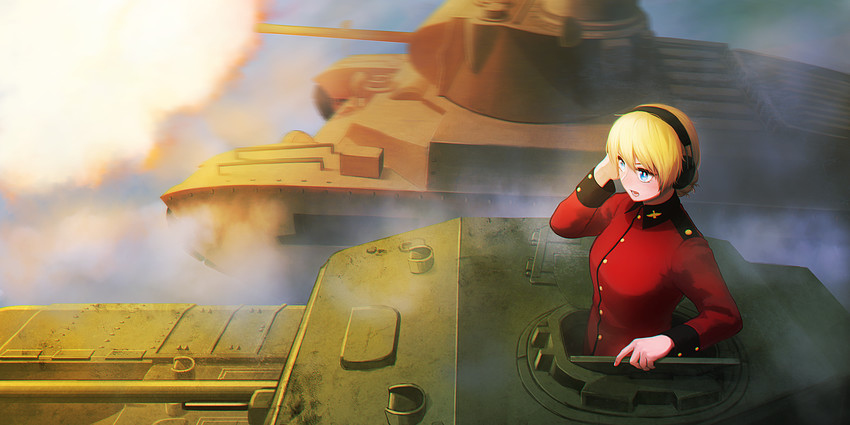 darjeeling (girls und panzer) drawn by yue_(tada_no_saboten)