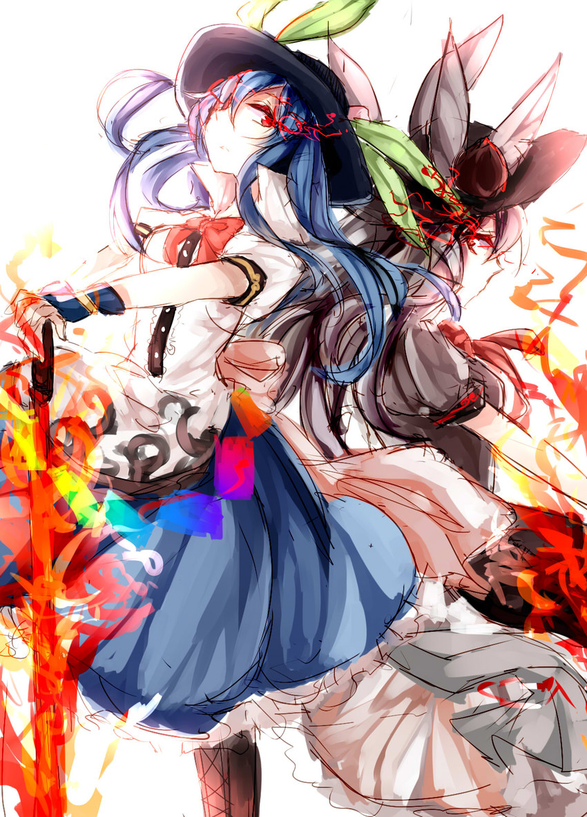 hinanawi tenshi (touhou and 1 more) drawn by kagari6496