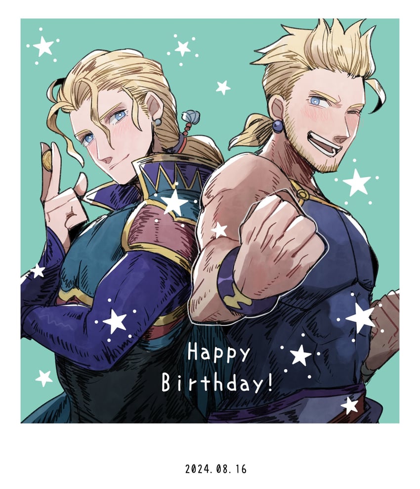 edgar roni figaro and sabin rene figaro (final fantasy and 1 more) drawn by nnnmmg0725