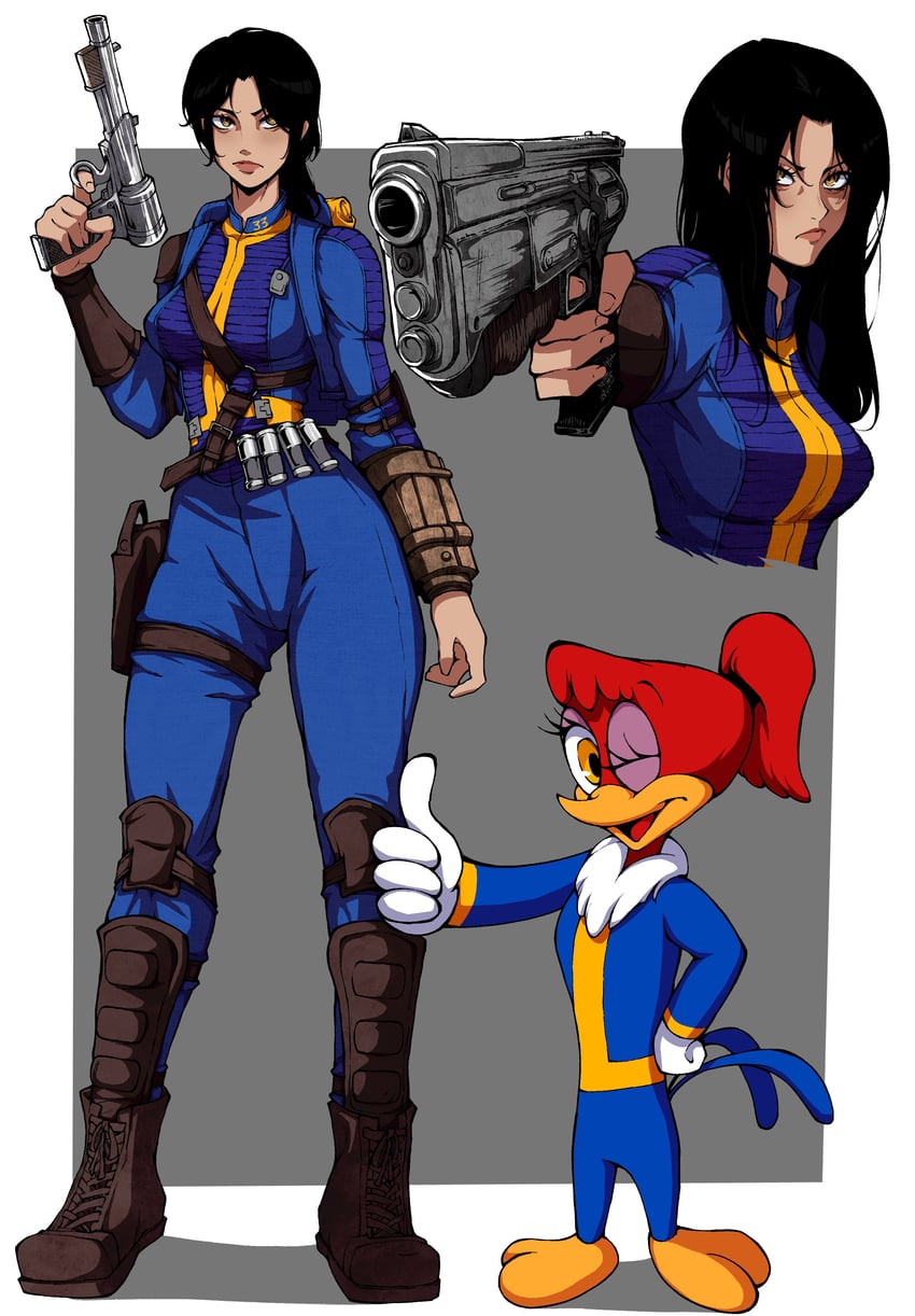 lucy maclean and winnie woodpecker (fallout and 1 more) drawn by kekel
