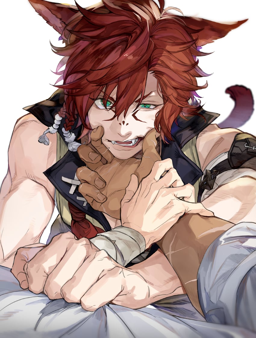 warrior of light and g'raha tia (final fantasy and 1 more) drawn by gyou_chin