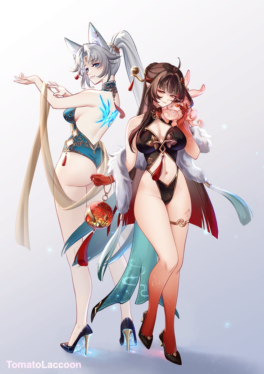 feixiao and lingsha (honkai and 1 more) drawn by tomatolaccoon