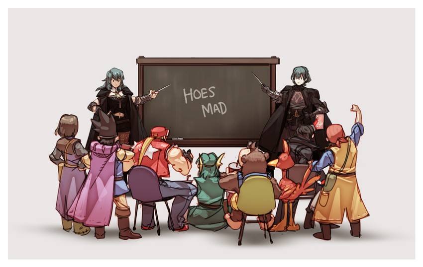 female byleth, amamiya ren, male byleth, joker, roto, and 4 more (fire emblem and 11 more) drawn by nin_nakajima