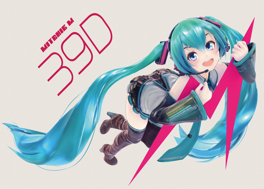 hatsune miku (vocaloid) drawn by kasoku_sato