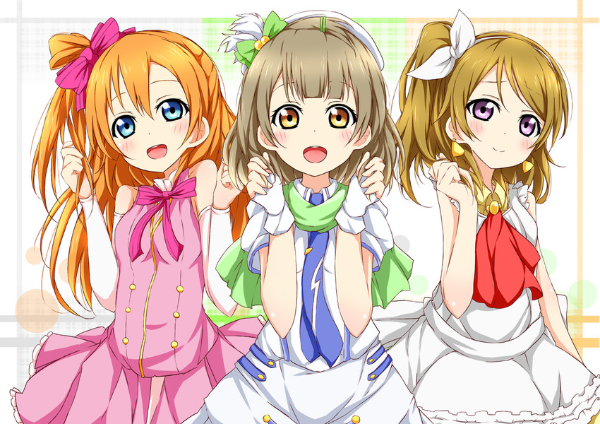 minami kotori, kosaka honoka, and koizumi hanayo (love live! and 1 more) drawn by karamoneeze