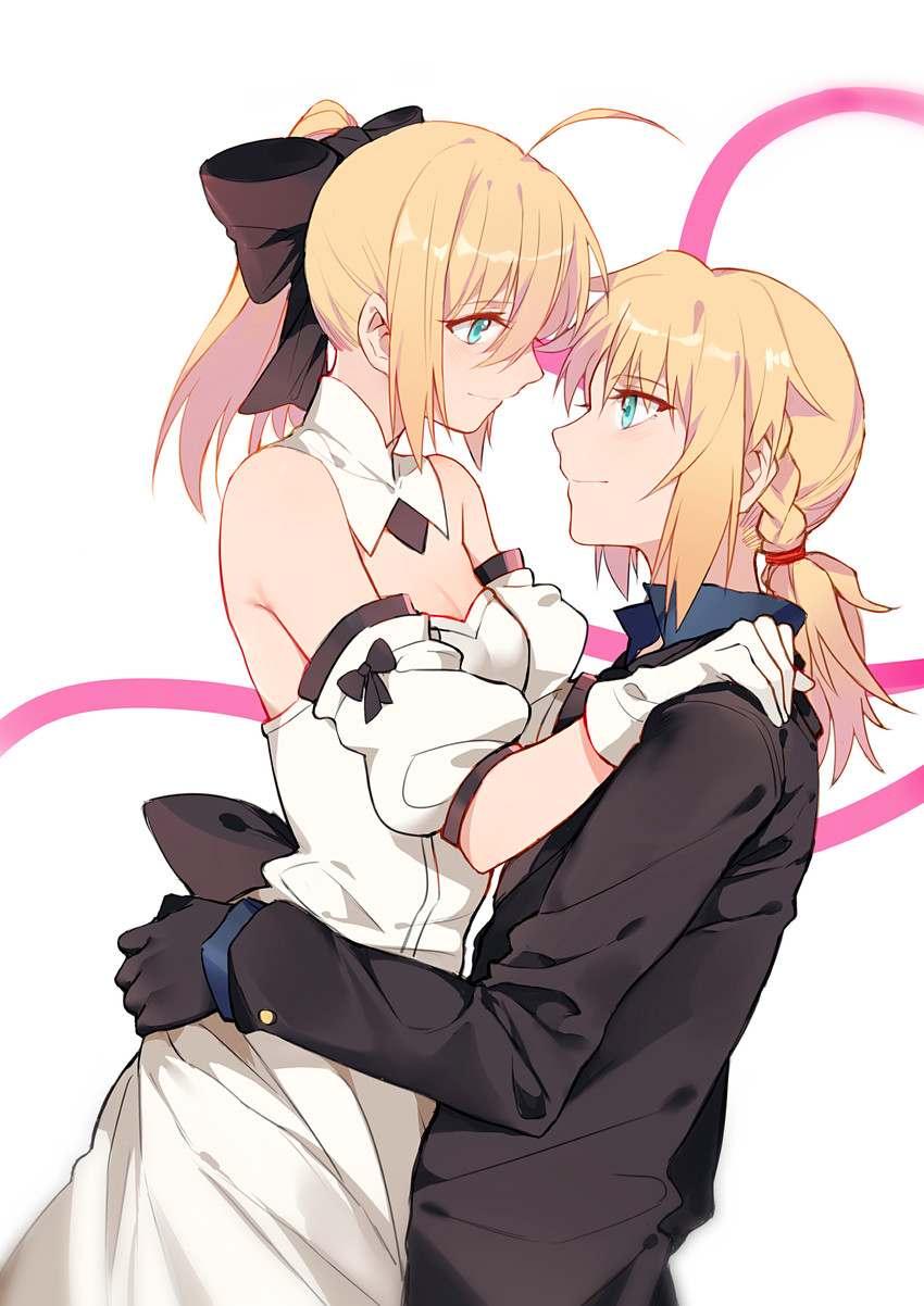 artoria pendragon, mordred, and saber lily (fate and 3 more) drawn by yorukun