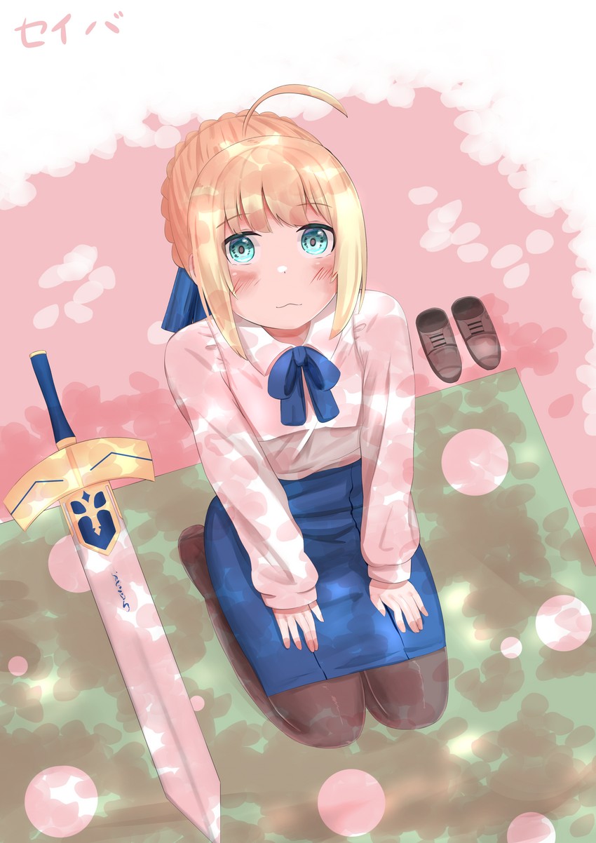 artoria pendragon and saber (fate and 1 more) drawn by zelrari