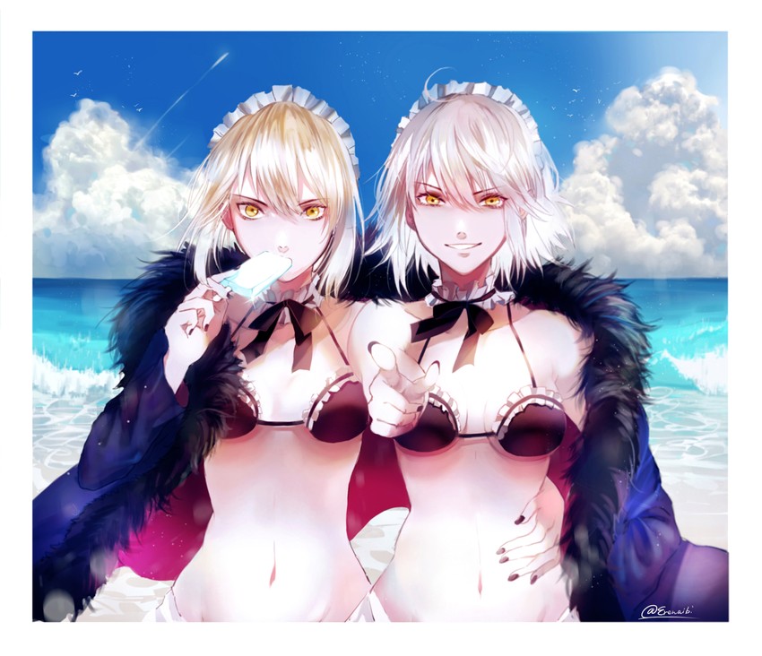 artoria pendragon, jeanne d'arc alter, and saber alter (fate and 2 more) drawn by ebi_draw