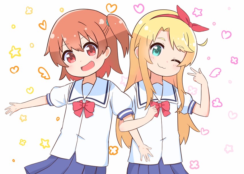 himesaka noa and hoshino hinata (watashi ni tenshi ga maiorita!) drawn by ixia_(ixia424)