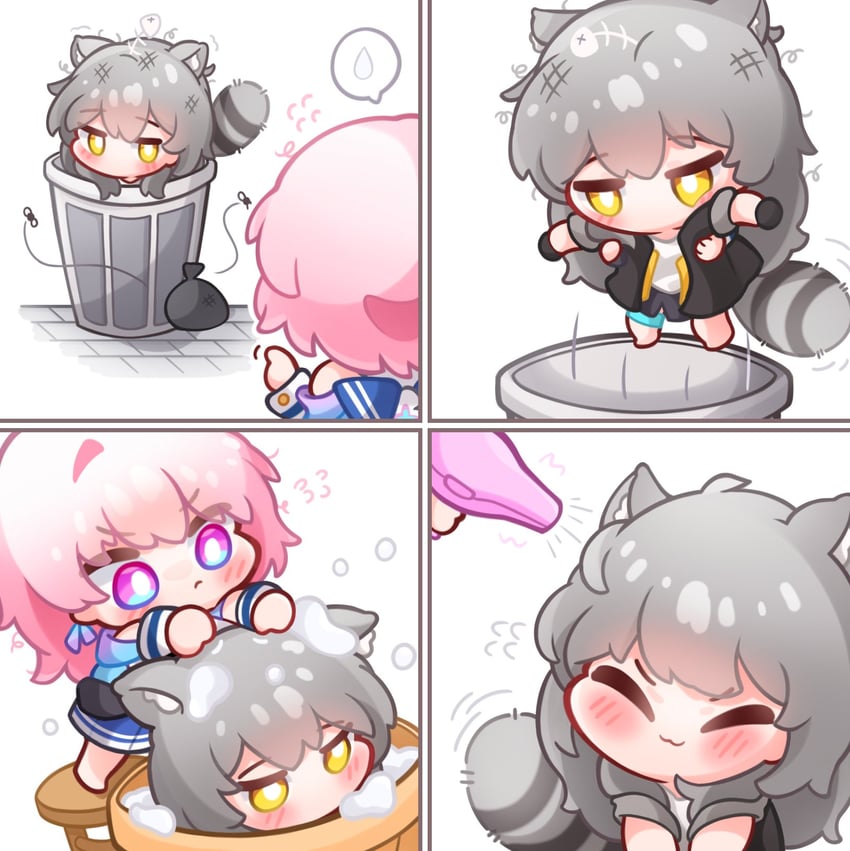 trailblazer, stelle, and march 7th (honkai and 1 more) drawn by orcavice