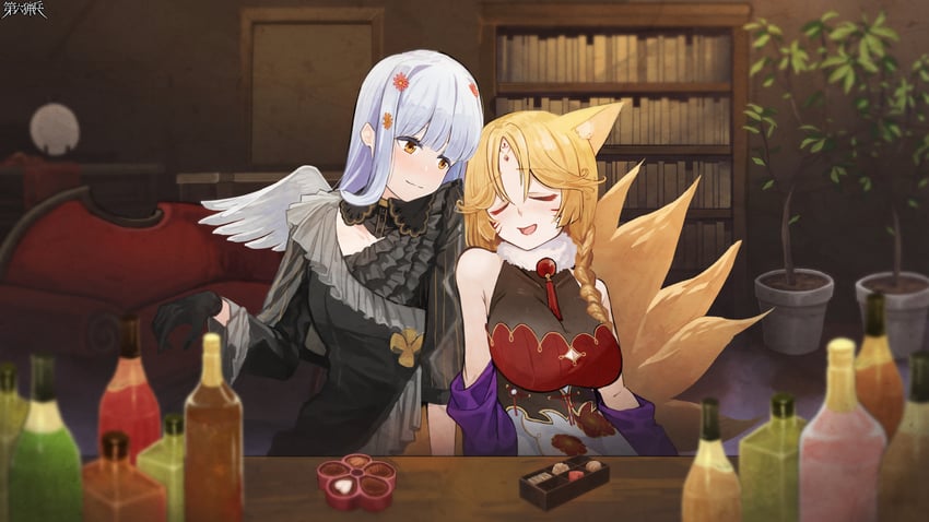 airi ganguru and mithria librarian (dairoku ryouhei) drawn by tian_zhi_shi_shi