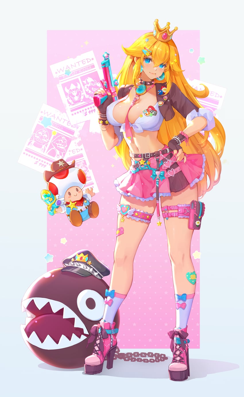 princess peach, bowser, wario, toad, piranha plant, and 4 more (mario) drawn by mushroommirror
