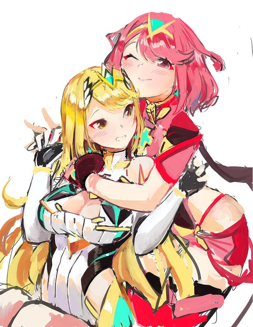 pyra and mythra (xenoblade chronicles and 1 more) drawn by tim_(a9243190a)