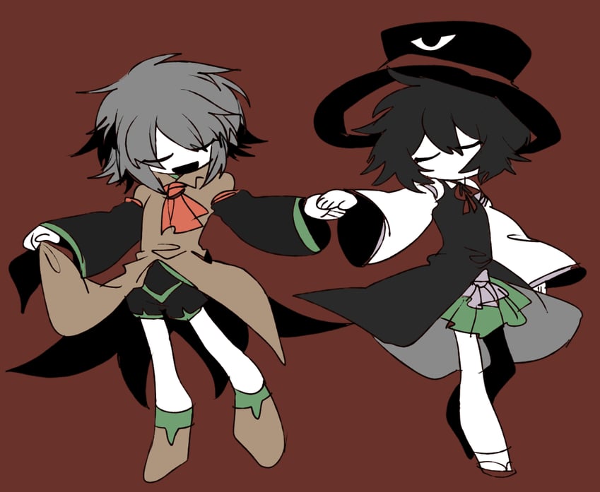 enraku tsubakura and houlen yabusame (len'en) drawn by ling_s