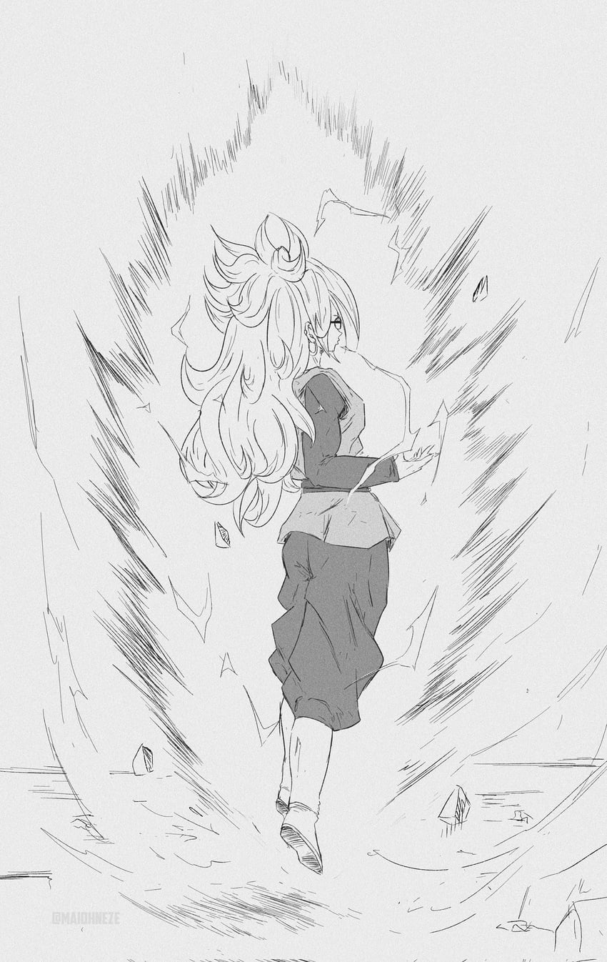 android 21 and goku black (dragon ball and 2 more) drawn by maiohneze