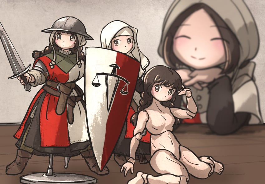 twin braids sister and forehead medic (ordo mediare sisters) drawn by ironlily